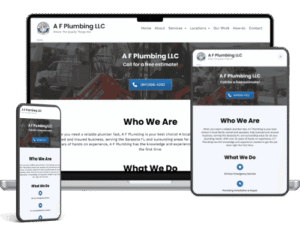 A F Plumbing Website Screenshot